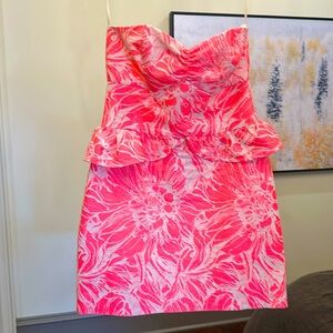Britt Ryan floral peplum mini cocktail dress up dress, size 4
